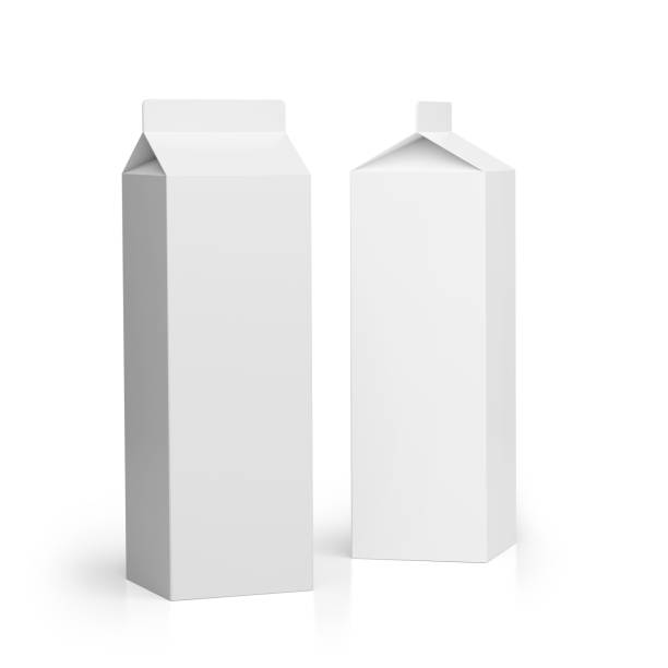 istock Milk or juice carton packaging box isolated on white background. 1262551886