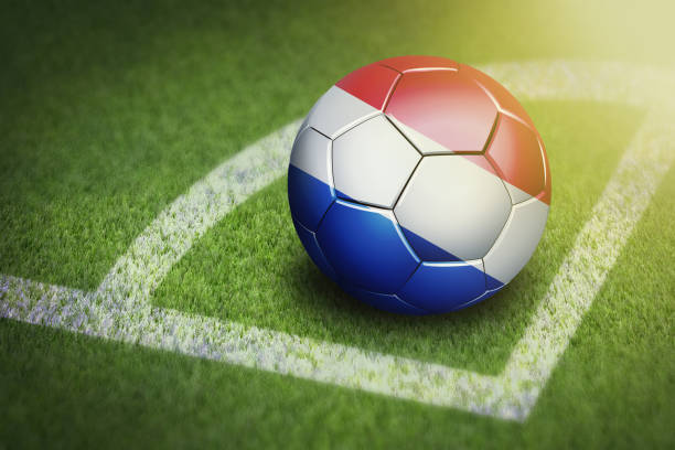 istock Taking a corner with Netherlands flag soccer ball 1262559876