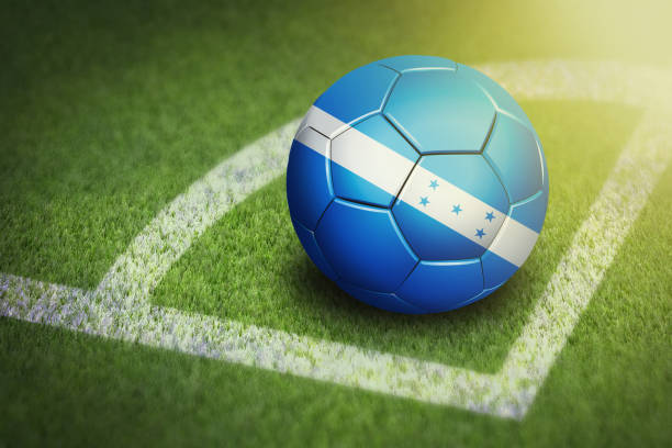 istock Taking a corner with Honduras flag soccer ball 1262563143