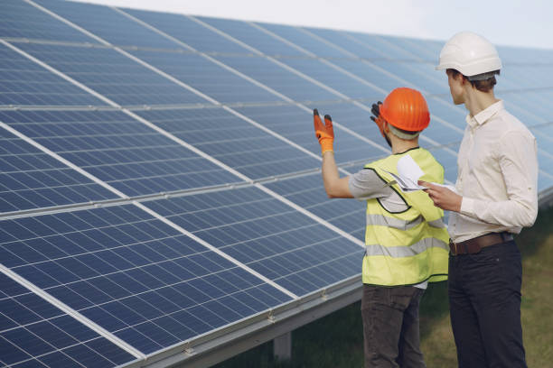 istock Foreman and businessman at solar energy station 1262563174