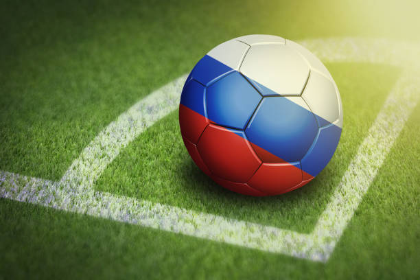 istock Taking a corner with Russia flag soccer ball 1262564047