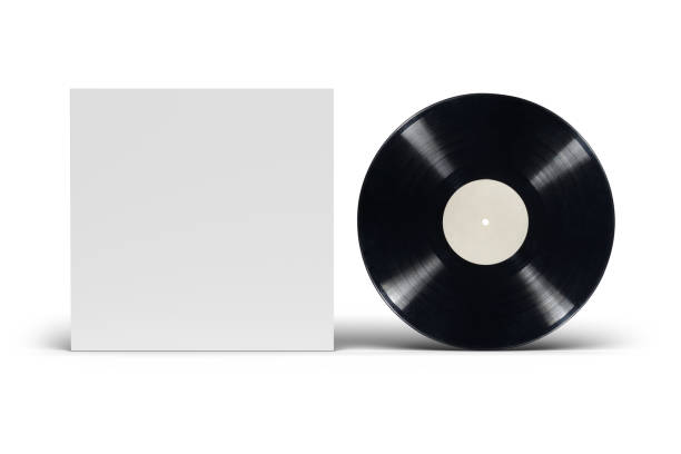 istock Vinyl LP record with cardboard cover on white background. 1262566669