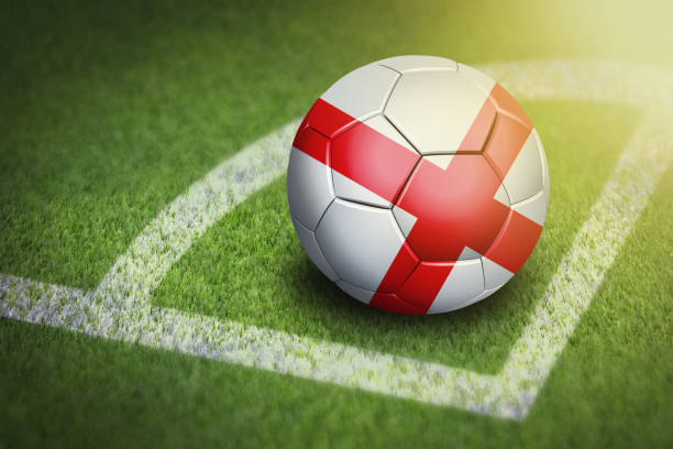 istock Taking a corner with England flag soccer ball 1262566993