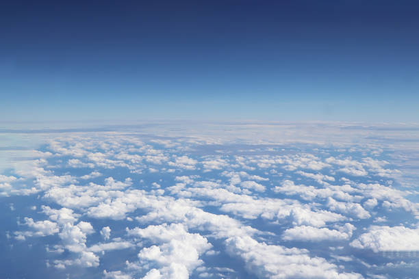 istock Dramatic panorama image of buautiful cloudscape aerial view form aircraft with beautiful summer morning blue sky for meteorology forcast background. 1262567606