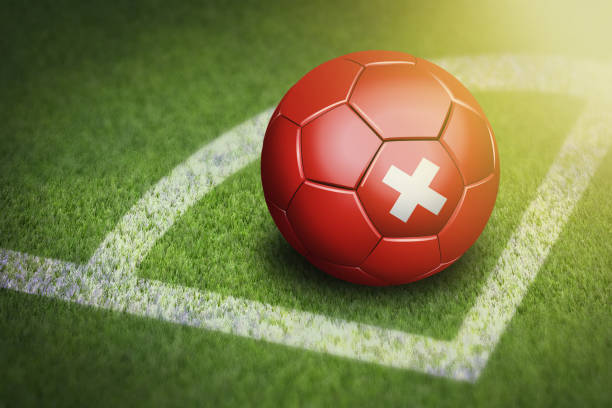 istock Taking a corner with Switzerland flag soccer ball 1262569137