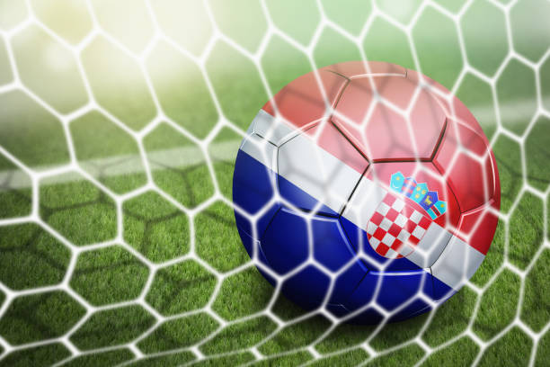 istock Croatia soccer ball in goal net 1262573356
