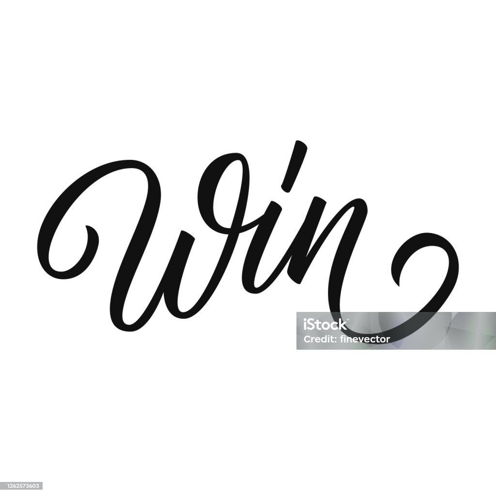 Win Design Writing Win Hand Drawn Lettering Creative Typography For Your Design Stock ...