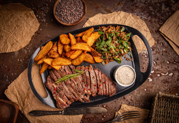 Gilled beef steak stock photo