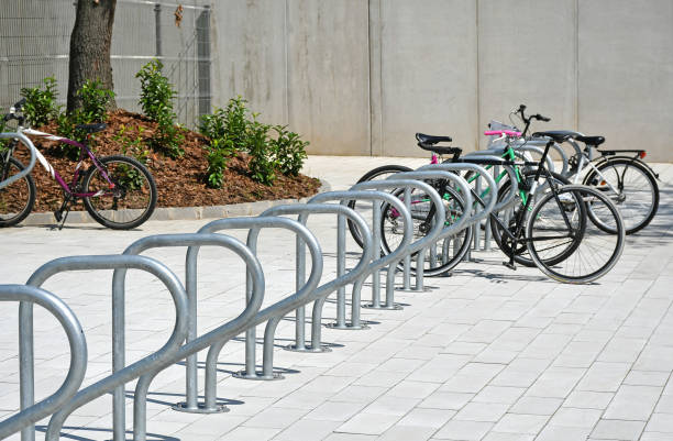 istock Metal bicycle storage on the street 1262575358
