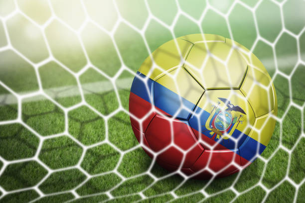 istock Ecuador soccer ball in goal net 1262575412