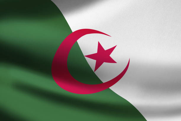 Algeria flag waving Algeria flag waving algeria soccer stock pictures, royalty-free photos & images