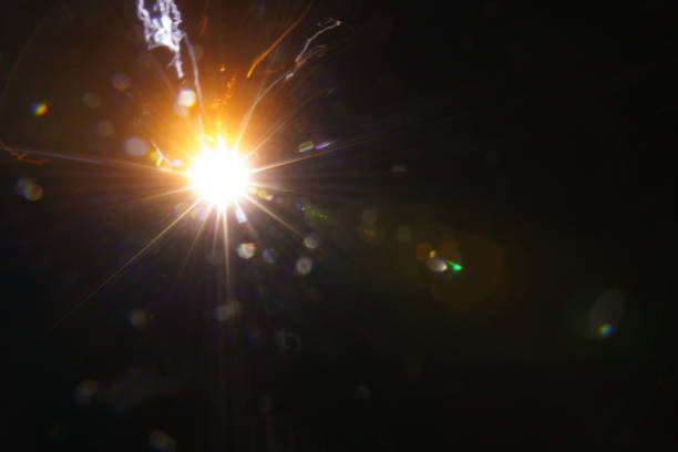 istock Abstract imitation sun starlight distant galaxy on a black background. 1262580706