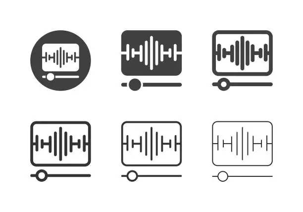 Vector illustration of Music Player Icons - Multi Series