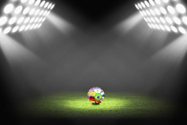 World flags ball on the soccer field World flags ball on the soccer field algeria soccer stock pictures, royalty-free photos & images