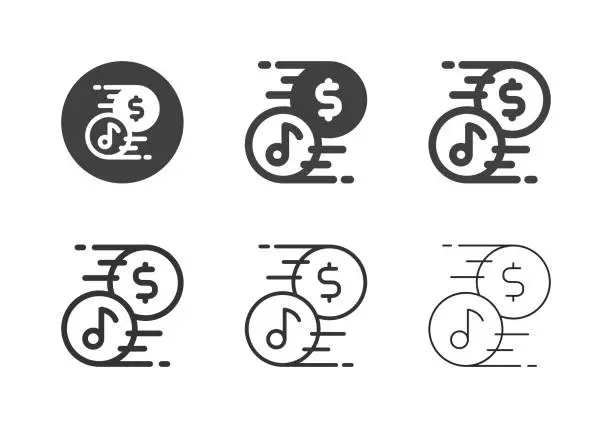 Vector illustration of Prepaid Digital Music Icons - Multi Series