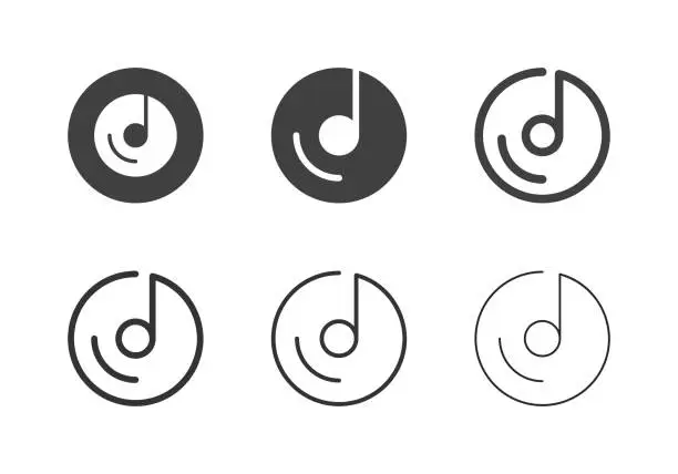 Vector illustration of Musical Disc Icons - Multi Series