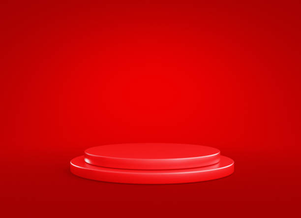 istock Pedestal geometric or cylindrical podium minimal studio background for show product. 3d rendering 1262584698
