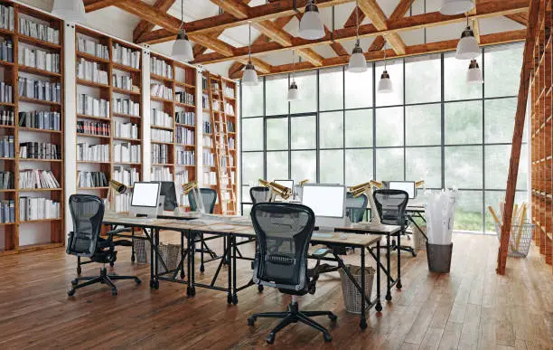 Photo of contemporary loft office