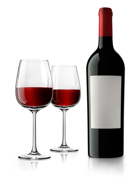 istock Blank bottle of red wine with glasses 1262598071