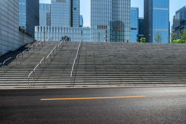 istock empty ground in front of modern office buildings. 1262598270