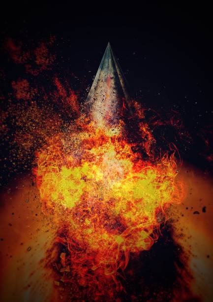 istock 3D illustration of missile launch 1262598326