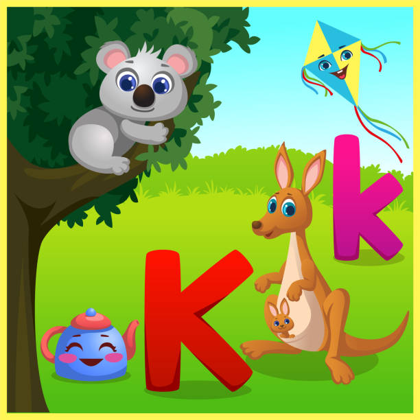  Letra K Para El Aprendizaje De Los Niños — Ilustración de stock y más banco de imágenes de 2015