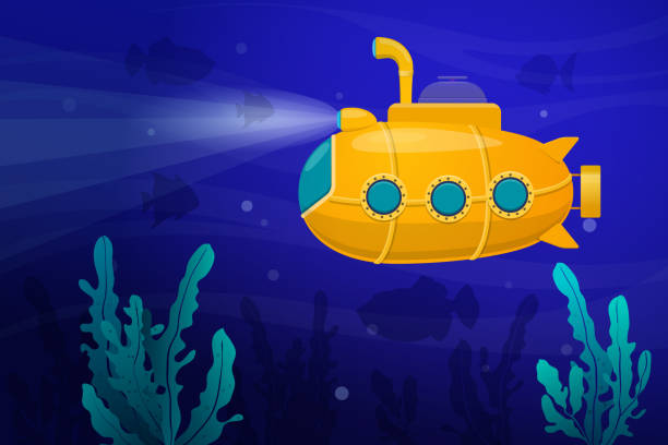 ilustrações de stock, clip art, desenhos animados e ícones de yellow submarine underwater - submarine
