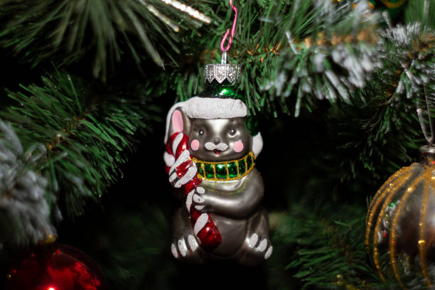 istock Christmas tree toy mouse, decoration 1262600661