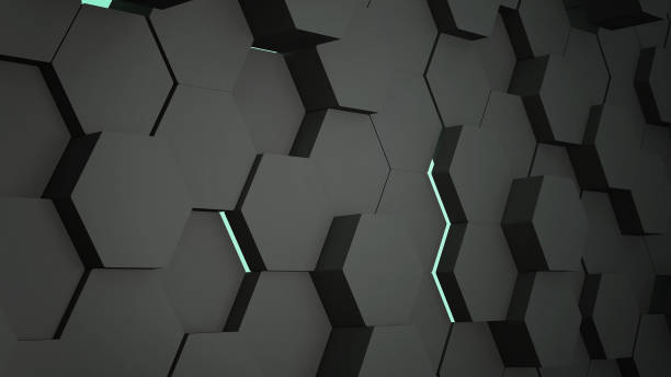 istock Abstract technological black hexagonal background, Futuristic isometric styles, sci-fi inspired color, 3D patterns and textures, 3D rendering 1262604658