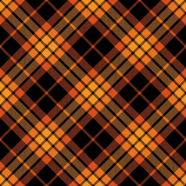 Vector illustration of Halloween Argyle Scottish Tartan Plaid Textile Pattern