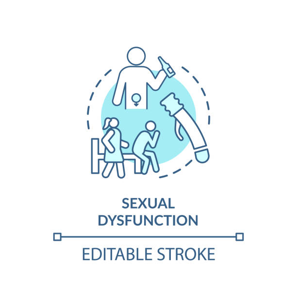 ilustrações de stock, clip art, desenhos animados e ícones de sexual dysfunction concept icon - erectile dysfunction