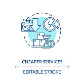 istock Cheaper services turquoise concept icon 1262612369