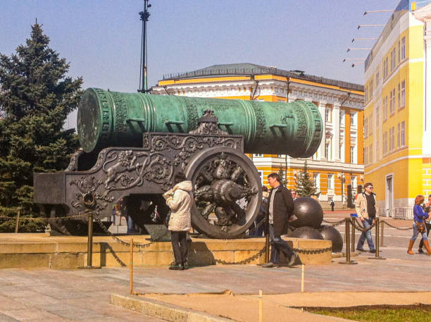In April 2019, tourists were admiring a military canon at the Kremlin on Red Square in Moscow.