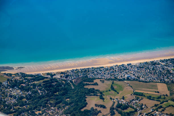 istock Mont Saint Michel Bay from airplane 1262618172
