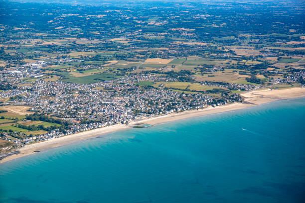 istock Mont Saint Michel Bay from airplane 1262618247