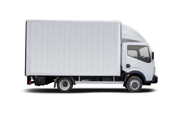 istock White truck isolated on white 1262618405