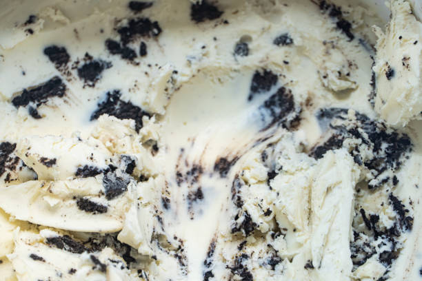 istock Close up green tea matcha  ice cream texture. 1262619439