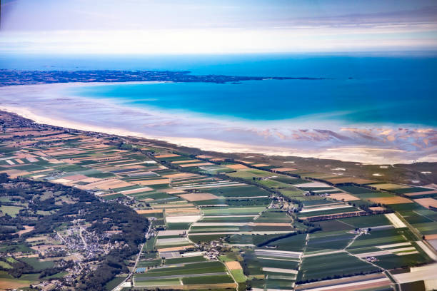 istock Mont Saint Michel Bay from airplane 1262621009