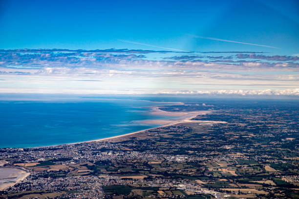 istock Mont Saint Michel Bay from airplane 1262621155