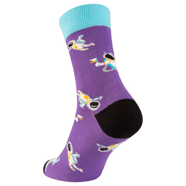 istock lilac sock with applique astronauts, reverse side, on a white background 1262623252