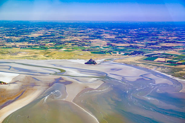 istock Mont Saint Michel Bay from airplane 1262627513