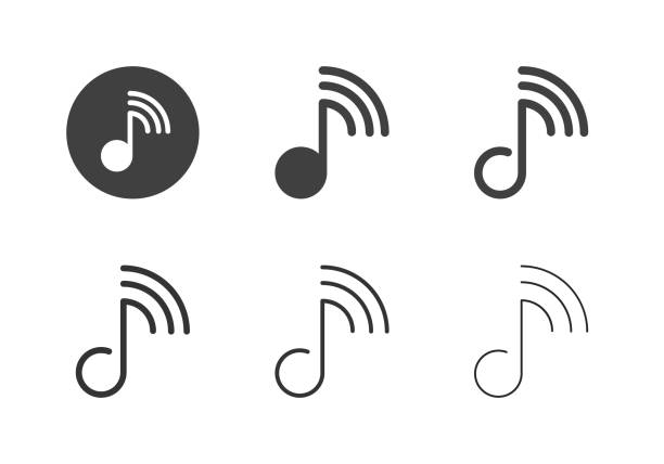 Online Music Icons - Multi Series Online Music Icons Multi Series Vector EPS File. musical symbol stock illustrations