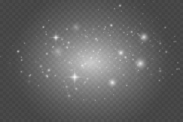 istock Dust white. White sparks and golden stars shine with special light. Christmas sparkl light effect, sparkle, shine lights 1262637997