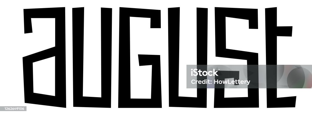 August Black Lettering Banner Stock Illustration - Download Image Now ...