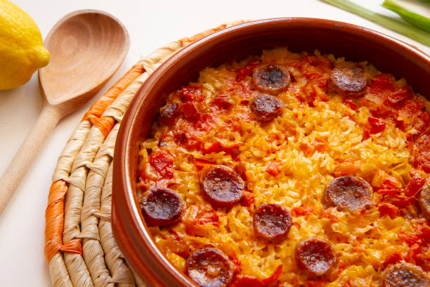 istock Paella cooked in the oven with chorizo 1262650189
