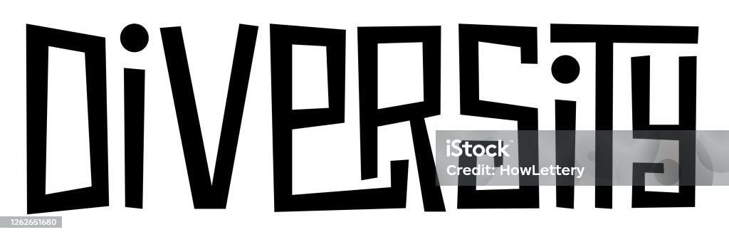 Diversity Display Lettering Diversity Black Lettering Banner Stock Illustration - Download Image ...