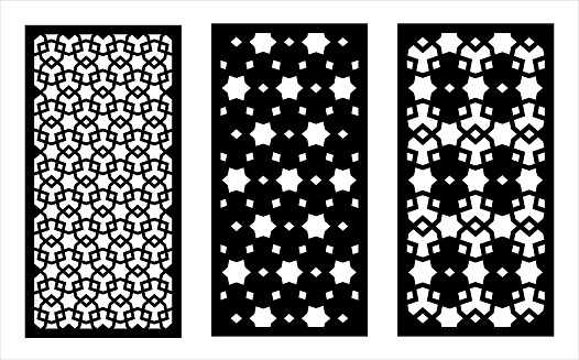 Lazer cut vector panel. Cnc decor pattern, jali design, interior partition. Islamic,arabic lazer cutting.
