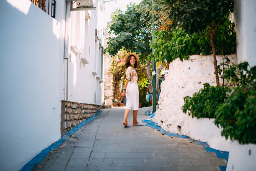 Tourist Exploring the Mediterranean Streets