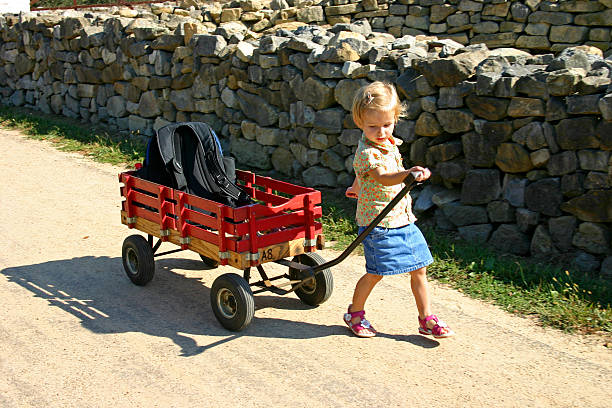 wagon on colorful background