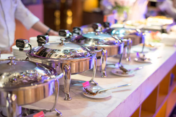 istock Kitchenware in the line catering buffet food  in luxury restaurant 1262656464